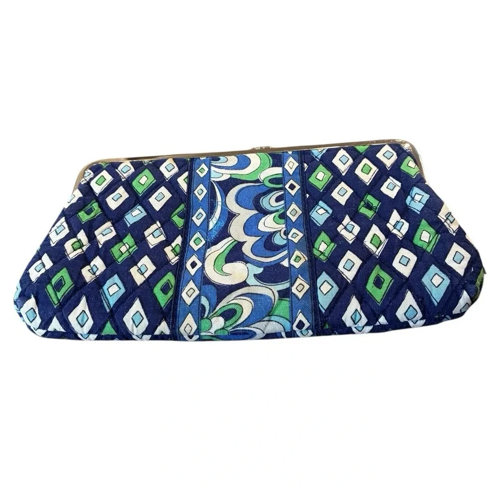 Vera Bradley Mediterranean Blue Kisslock Clutch‎ Wallet